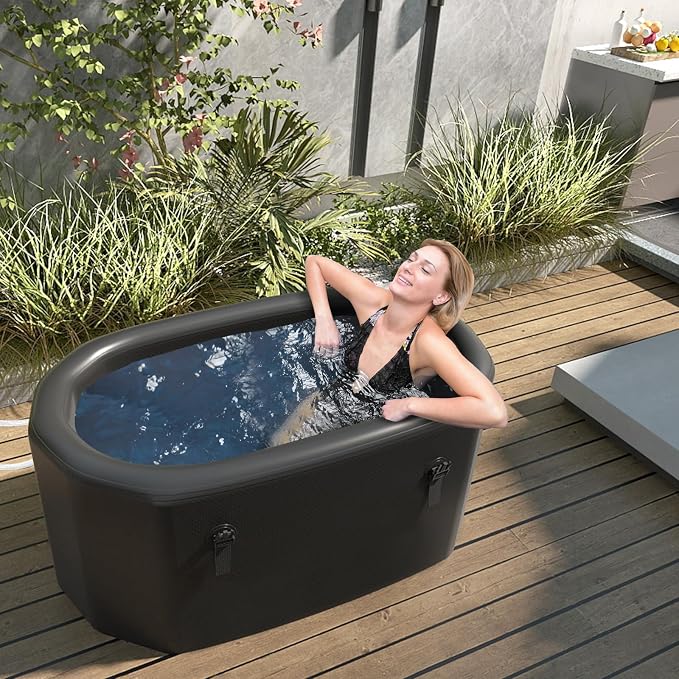 Goplus XL 129 Gal Oval Ice Bath Tub - Image 9