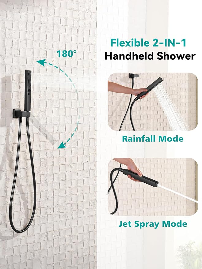 Lefton Shower System in Fahrenheit Display, 10” Overhead Shower Head - Image 5