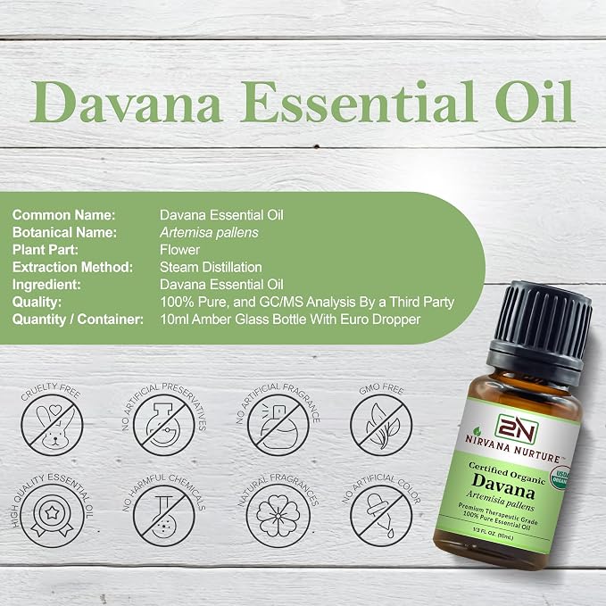 Davana Essential Oil USDA Certified Organic 100% Pure Premium Therapeutic Grade - Image 2