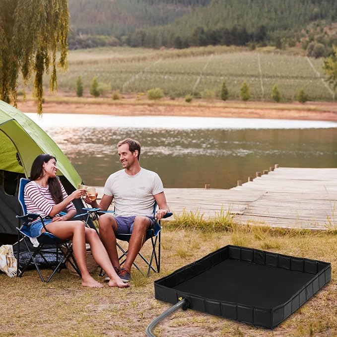 KRUI Camping Shower Base, Foldable Shower Tent Awning Base - Image 7