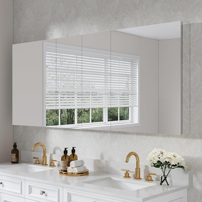 WELLFOR 72" x 30" Rectangle Medicine Cabinet Mirror, Surface Mount or Recessed by WELLFOR