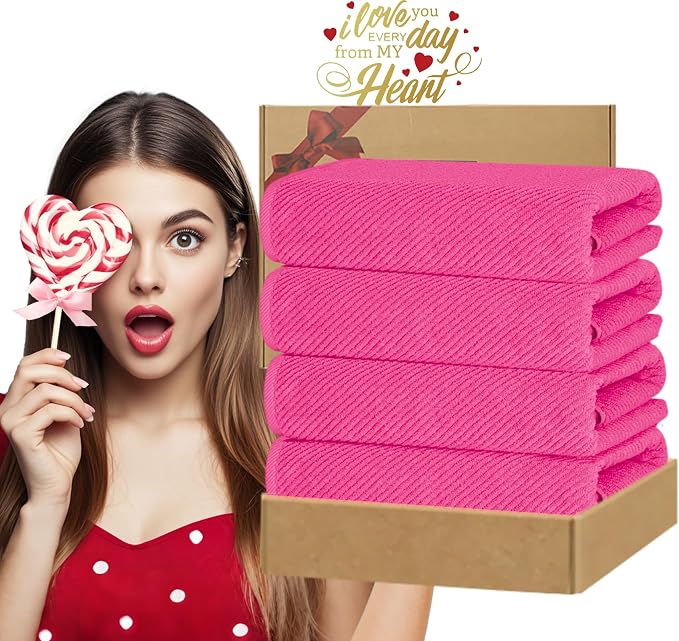 Hot Pink Bath Towels - Image 6