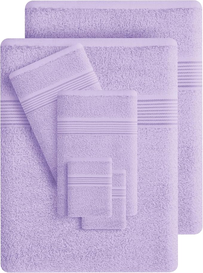 Belizzi Home 100% Cotton Towel Set, Contains 6 Soft Bath Towel, 6 Hand Towels - Image 3