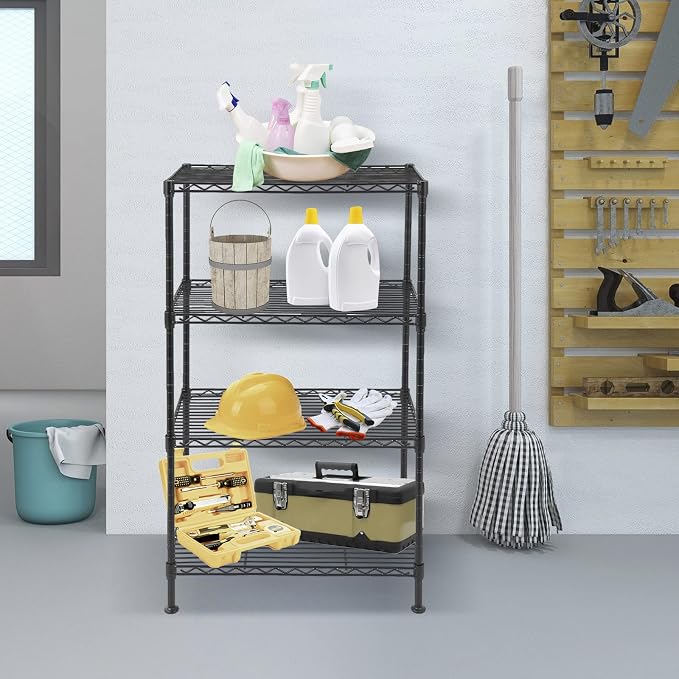 BNSPLY 4 Tier Wire Shelving Unit, Height Adjustable Wire Shelves - Image 5