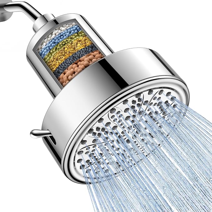 FEELSO Filtered Shower Head, High Pressure 6 Spray Modes Shower Head by FEELSO