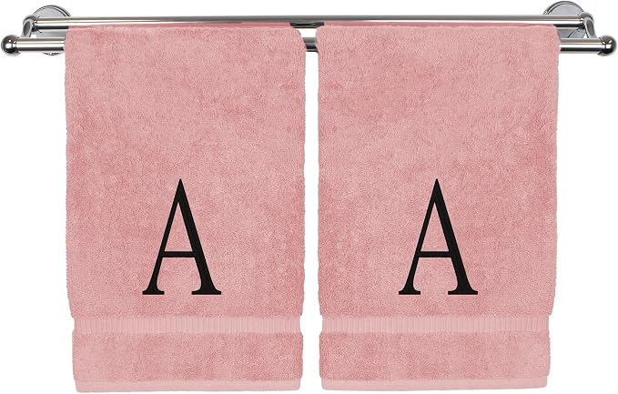 Monogrammed Hand Towel, Personalized Initial Gift, Extra Absorbent 100% Turkish by BareCotton
