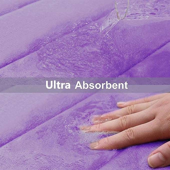 Buganda Memory Foam Bath Mat, Ultra Soft and Non-Slip Bathroom Rugs, Water - Image 5