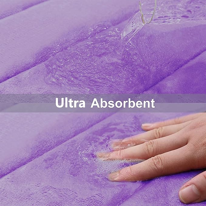Buganda Memory Foam Bath Mat, Ultra Soft and Non-Slip Bathroom Rugs, Water - Image 4
