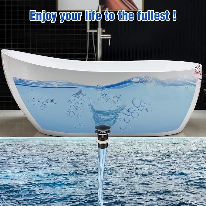 Pop-up Drain Kit for Freestanding Bathtub Tub Drain/Stopper, Freestanding - Image 4