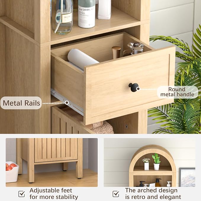 64" Tall Bathroom Storage Cabinet - Image 5