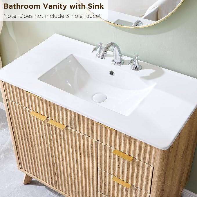 T4TREAM 36" Fluted Bathroom Vanity - Image 7
