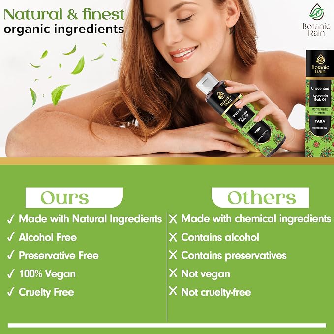 Ayurveda Unscented Body Oil, Moisturizing & Hydrating Organic Fragrance Free - Image 5