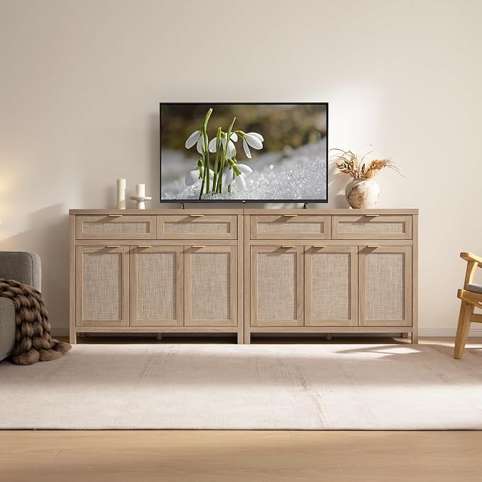 SICOTAS Rattan Sideboard Buffet Cabinet - Image 7