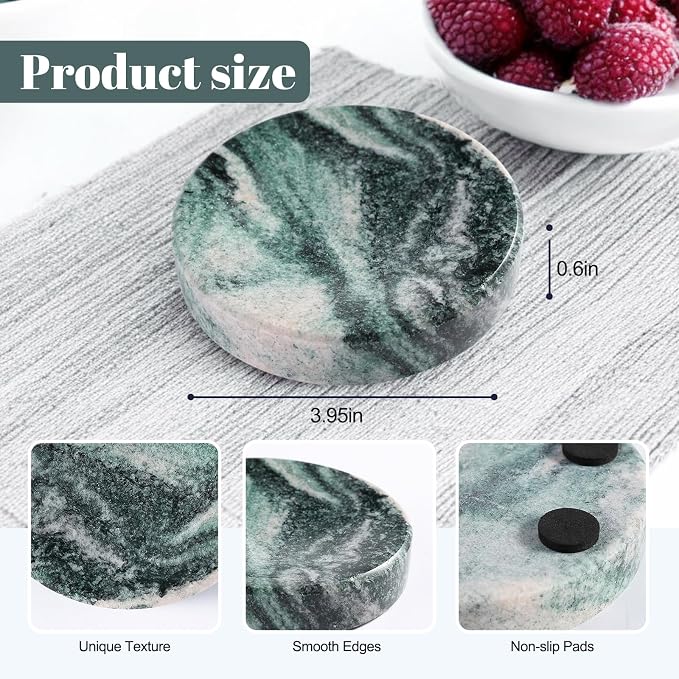 Koville Luxury Stone Jewelry Dish, Small Round Trinket Tray - Image 3