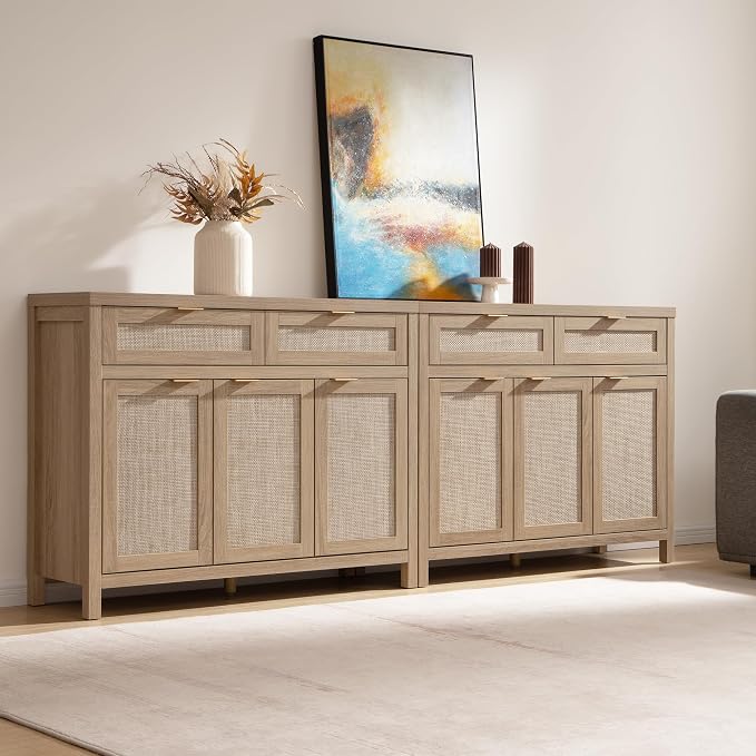 SICOTAS Rattan Sideboard Buffet Cabinet - Image 4