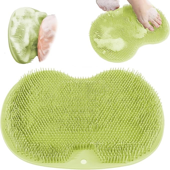Shower Foot Scrubber Mat with Non-Slip Suction Cups, Exfoliating Foot and Back by Unknown