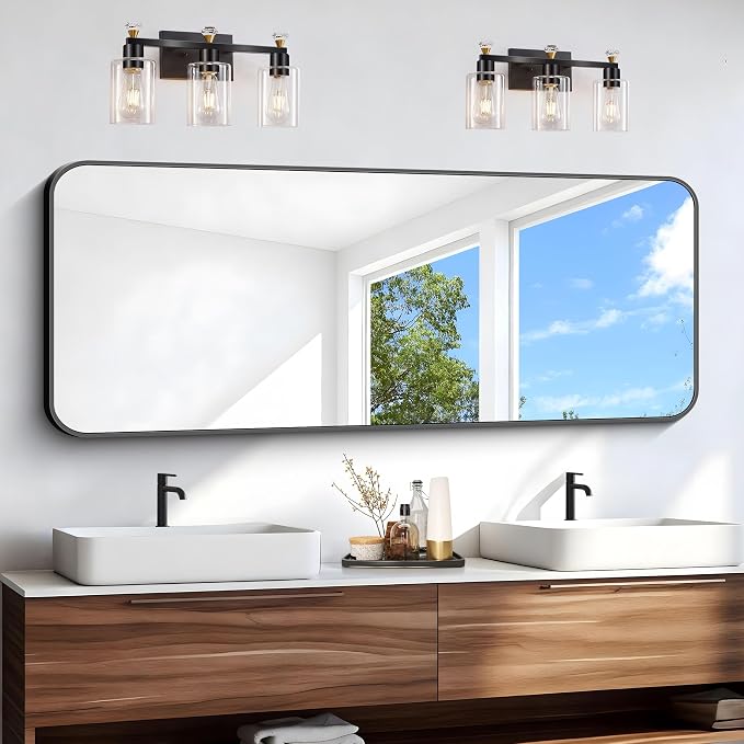 BONEWEI 24x60 inch Bathroom Mirror, Wall Mounted Bathroom Frame Vanity Mirror - Image 5