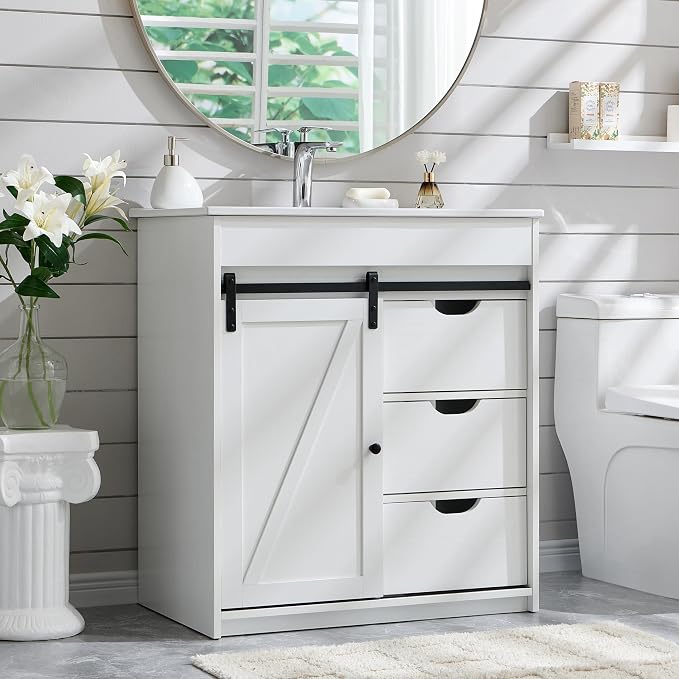 30" Farmhouse Bathroom Vanity by AITJUNZ
