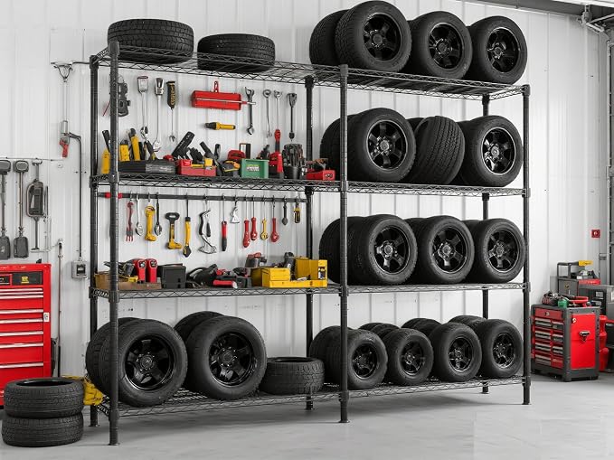 VINGLI 58" W Storage Shelves 1220LBS Heavy Duty Metal Shelving, Upgraded 4 Tier - Image 3