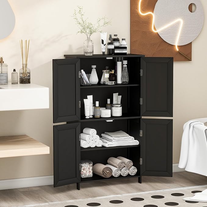 Bathroom Storage Floor Cabinet Freestanding Organizer - Image 6