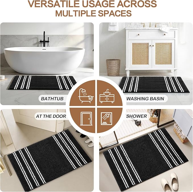 Kmson Bathroom Rugs Mat, Non-Slip Fluffy Thick Water Absorbent Microfiber Mat - Image 7
