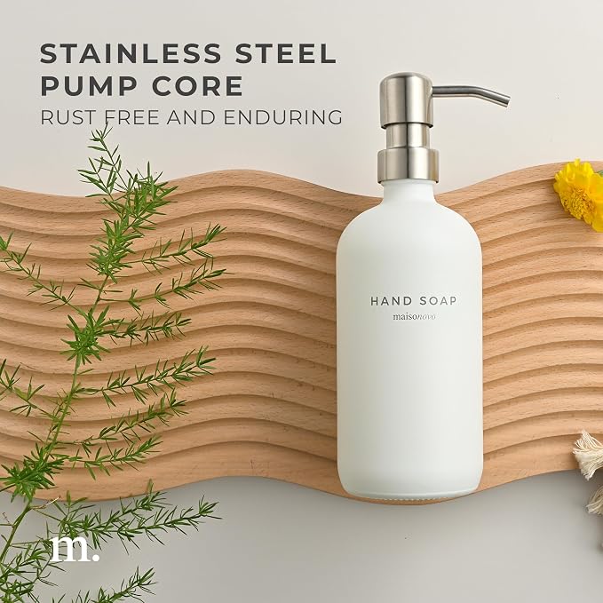 MaisoNovo Soap Dispenser 1-Piece Set | 16.9oz White Bottles - Image 4
