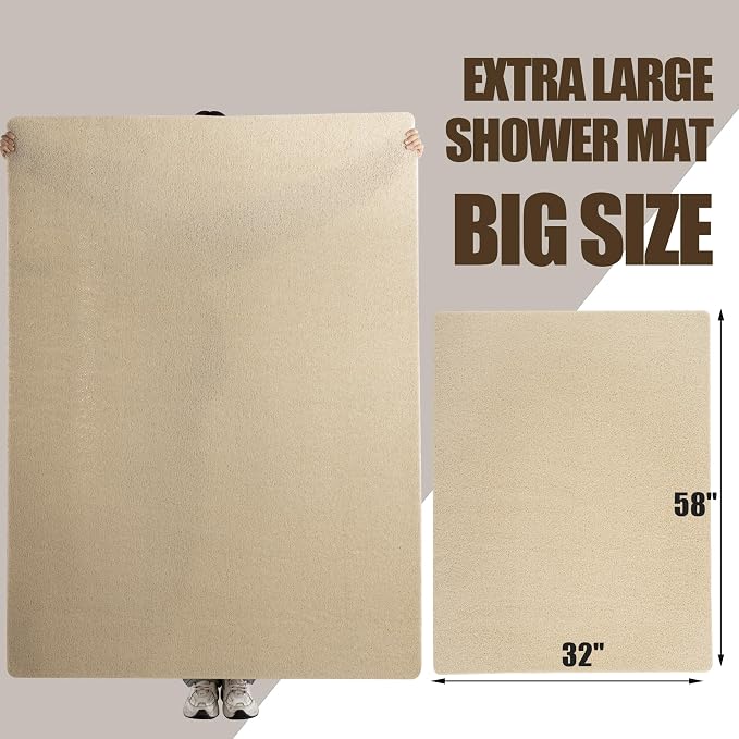 HOMBYS 58 x 32 Extra Large Shower Mat - Image 2