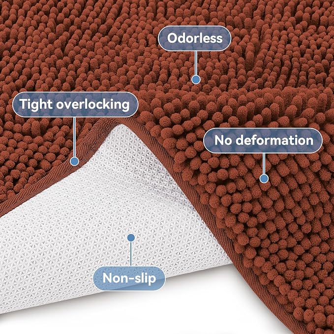 Bcoimo 36"×24" Absorbent Bath Mat, Non-Slip - Image 4