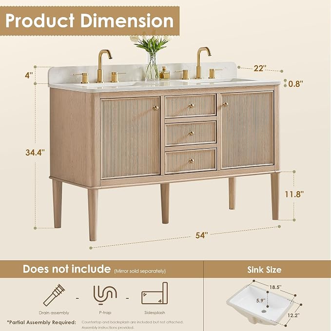 ALTAIR 54 Inch Bathroom Vanity - Image 2