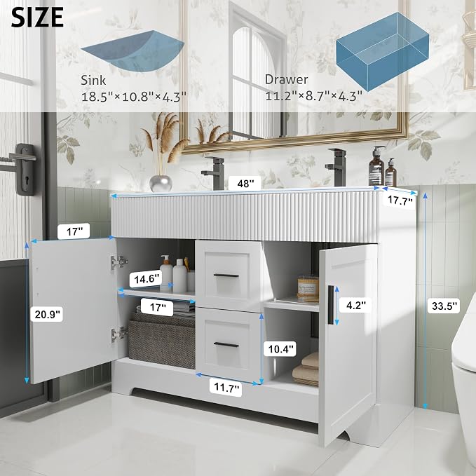 eclife 48" Bathroom Vanities Sink Combo - Image 2