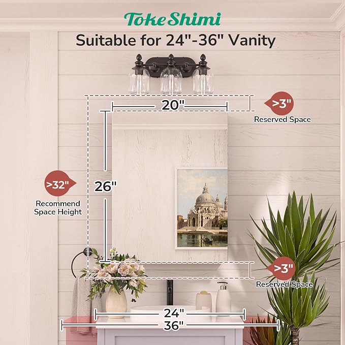 TokeShimi 20x26 Medicine Cabinet Mirror - Image 4
