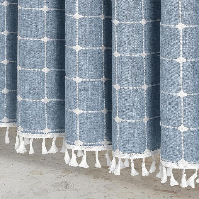 MitoVilla Blue Boho Shower Curtains - Image 5
