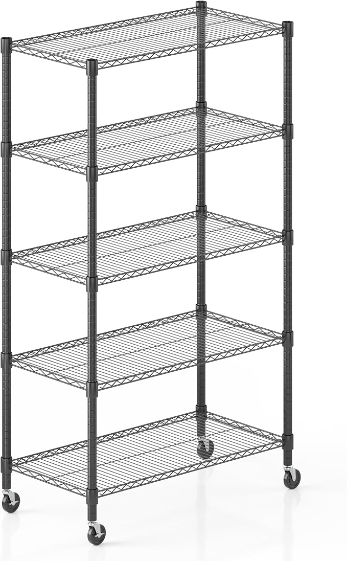 Homdox Heavy Duty Storage Shelves, 5 Tier Wire Shelving Unit - Image 9