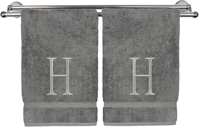 Monogrammed Hand Towel, Personalized Initial Gift, Extra Absorbent 100% Turkish by BareCotton