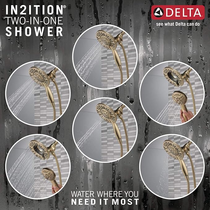 Delta Arvo 14 Series Brushed Gold Bathtub Shower Faucet Set - Image 5