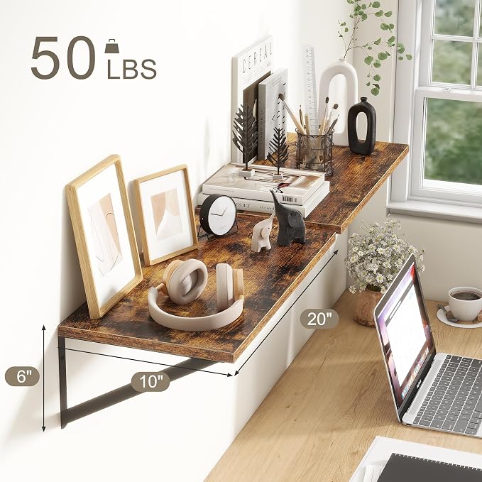 Fun Memories 20 Inch Floating Shelves, Deep Wall Shelves - Image 3