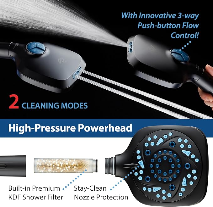 AquaCare High Pressure 10 Spray Mode Filtered Showerhead - Image 5
