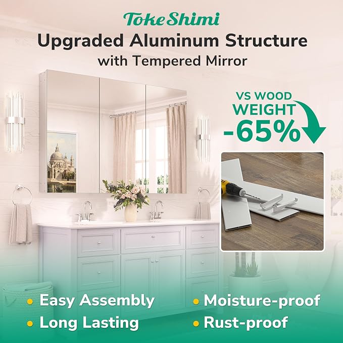 TokeShimi 40x32 Bathroom Medicine Cabinet - Image 5