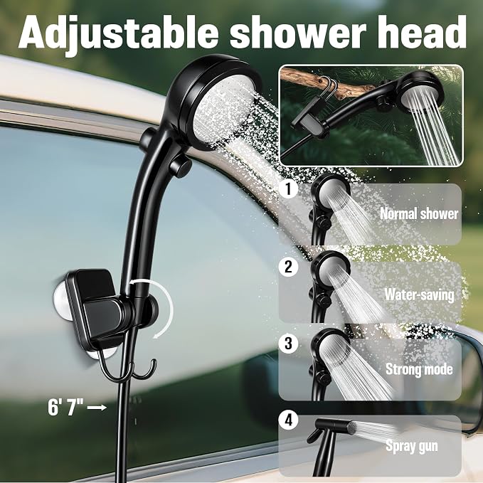 Portable Camping Shower, 6000mAh Rechargeable Shower Pump, Large Capacity - Image 5