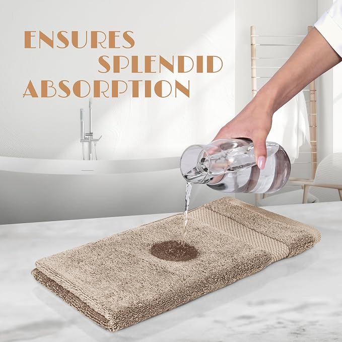 White Classic Taupe Washcloths Set - Image 5