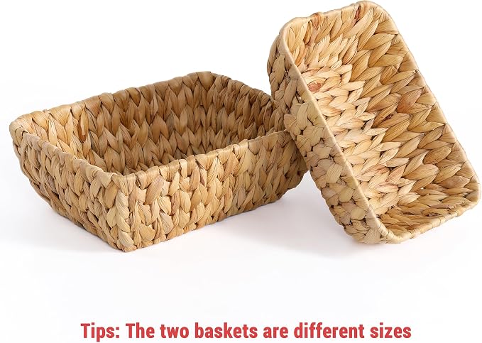 Small Wicker Baskets for Organizing 2 Pack, Hand Woven Baskets for Storage - Image 6