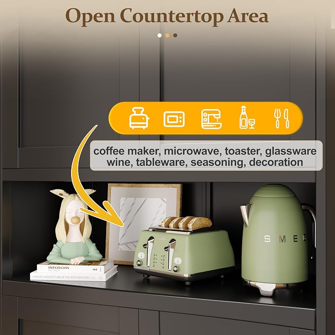 61.02" Tall Bathroom Storage, Kitchen Pantry Storage Cabinet - Image 4