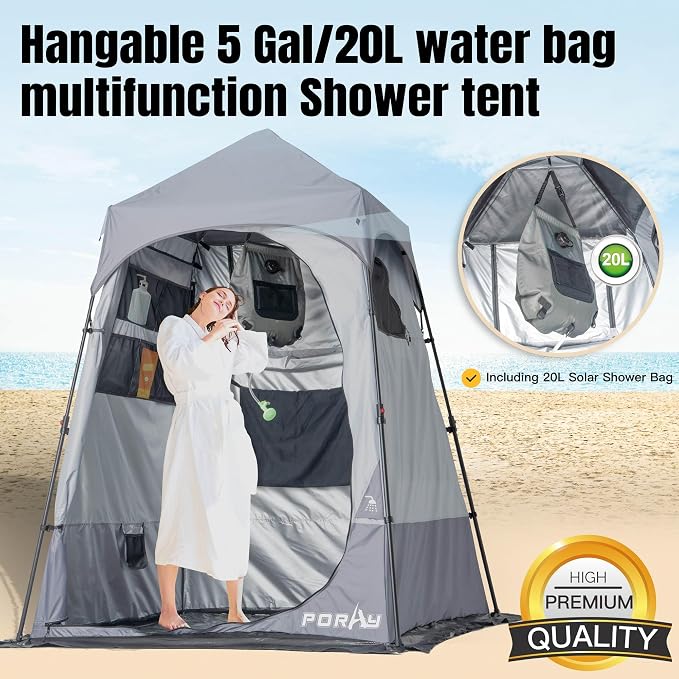 Camping Shower Tent Deluxe Changing Room Easy Set Up Privacy Shelter, Large - Image 2