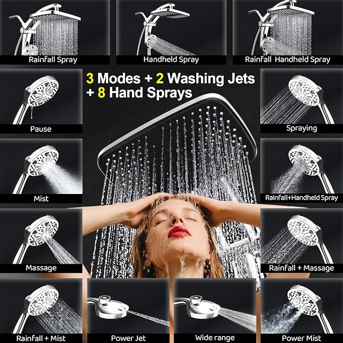 Rain Shower Head with filtered Handheld High Pressure rainfall Shower Heads - Image 5