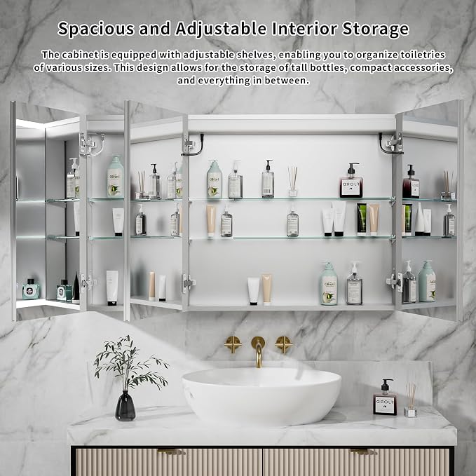 GroGro LED Lighted Bathroom Medicine Cabinet - Image 5