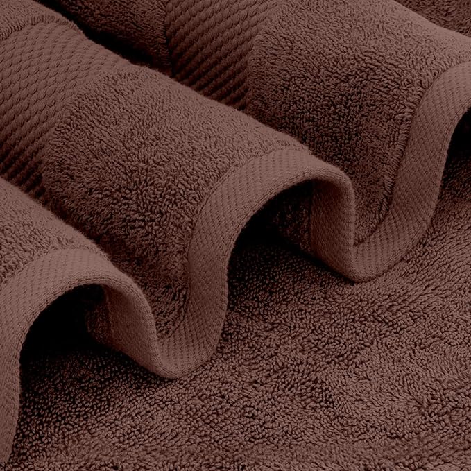 White Classic Luxury Soft Brown Bath Sheet Towels - Image 3
