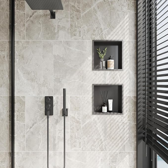 Neodrain 12X12Inch Shower Niche in Wall, Gun Metal Stainless Niche NO Tile - Image 2
