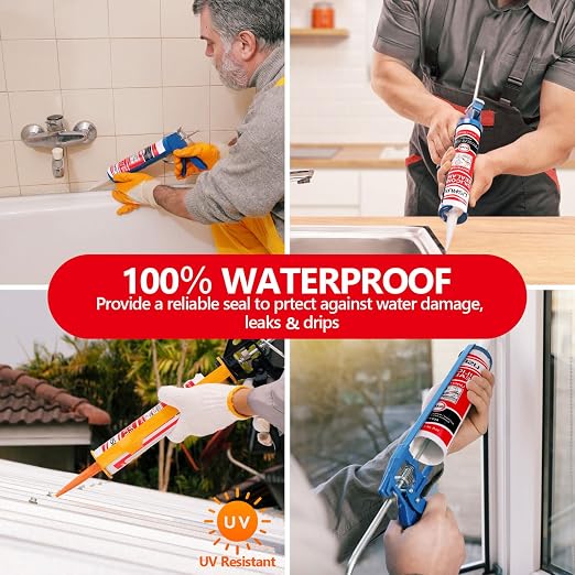 Clear Advanced Silicone Caulk & Sealant, 10Oz Cartridge, 100% Waterproof RTV - Image 5
