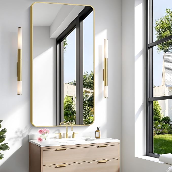 Gold Bathroom Mirror, 24x48 inch Wall Mirror - Image 5