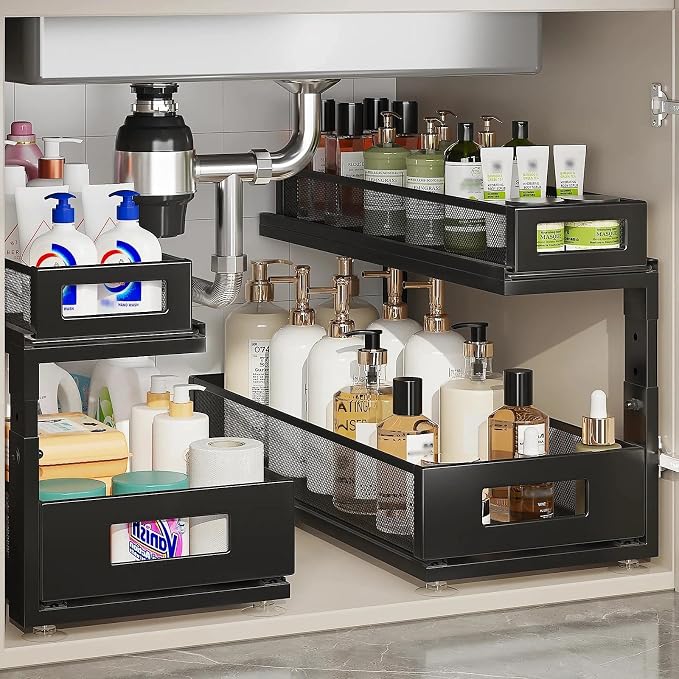 2 Pack 18.5IN-Depth Under Sink Organizer by Corbyles